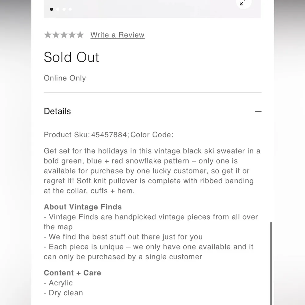 Urban Outfitters Vintage Renewal Black Multicolor Snowflake Ski Knit Sweater - Image 7