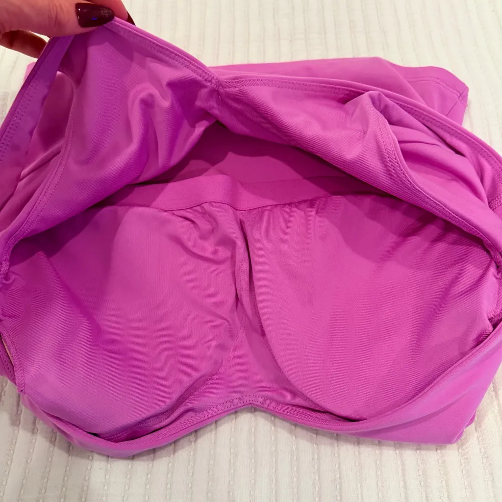 All In Motion Magenta Long Line Athletic Women's Sports Bra Top With Pads Small - Image 5