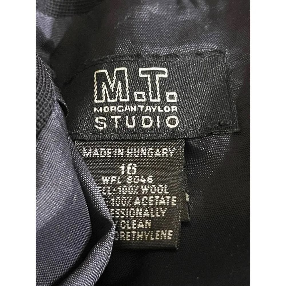 Vintage M.T. Morgan Taylor Studio Black Wool Skirt Size 16 Excellent Condition - Image 5