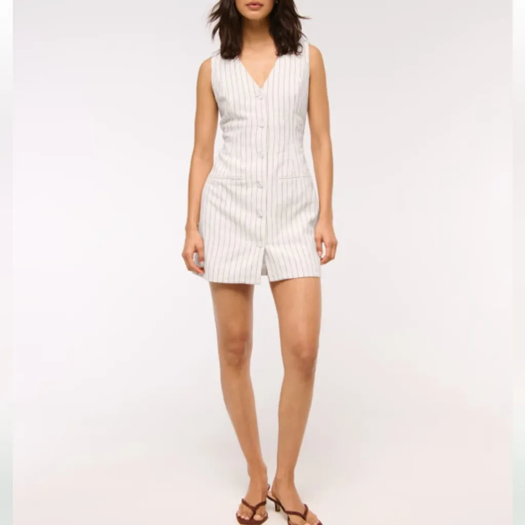 Abercrombie The A&F Mara Linen-Blend Vest Mini Dress - Image 3