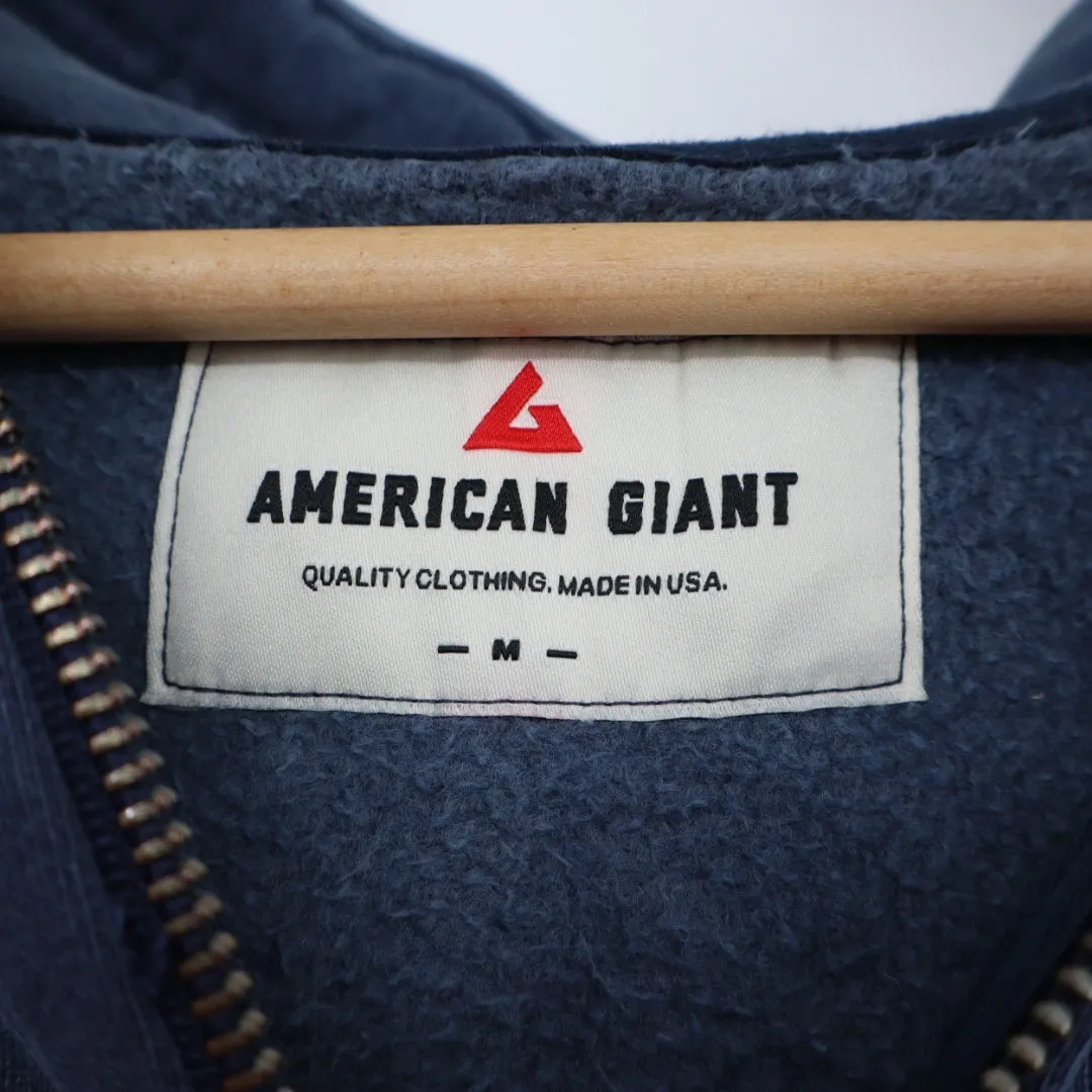 American Giant Women's Vintage Wash Relaxed Classic Full Zip 2.0 Size M Blue Size M - Image 3