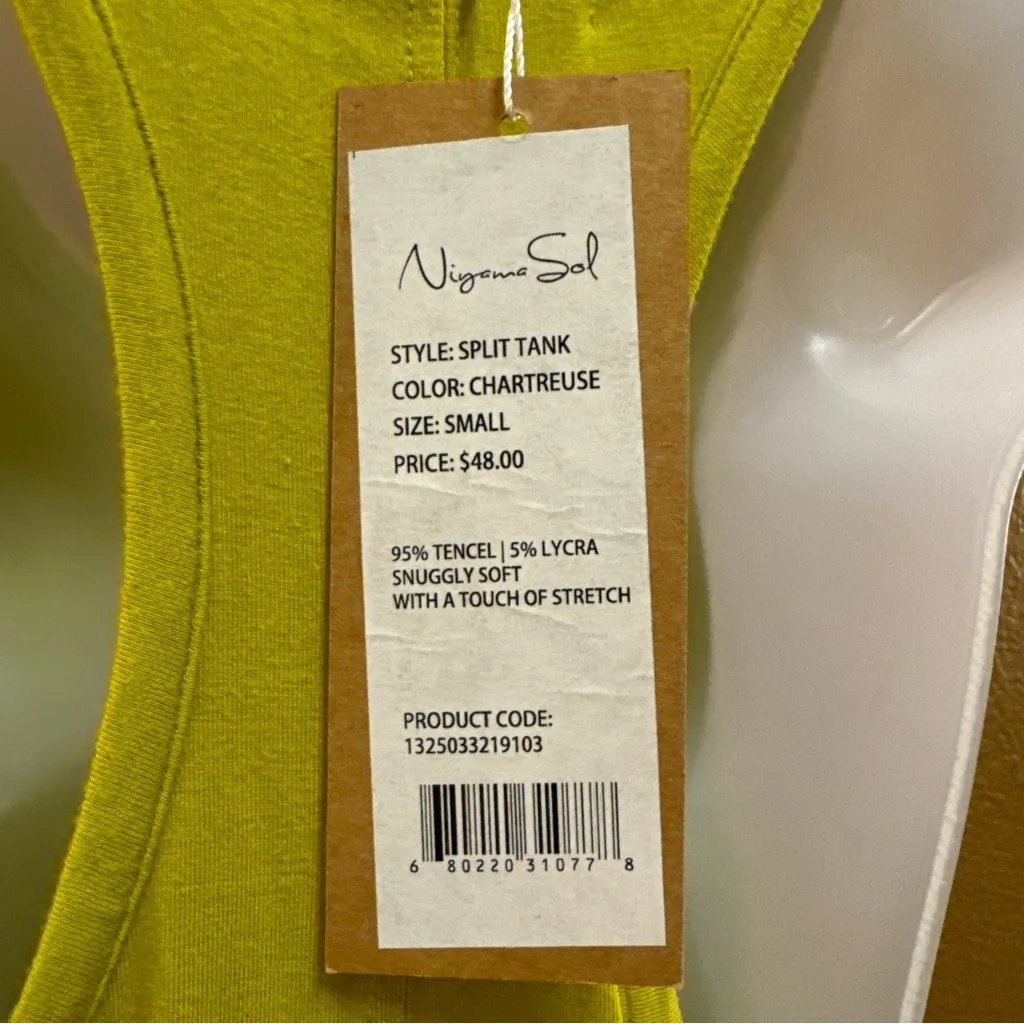 *NWT* Niyama Sol Chartreuse Split Tank Size S Green - Image 4