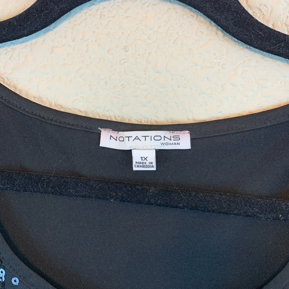 Notations sz 1xl tank sequins 90s disco party new years festival party glam - Image 2