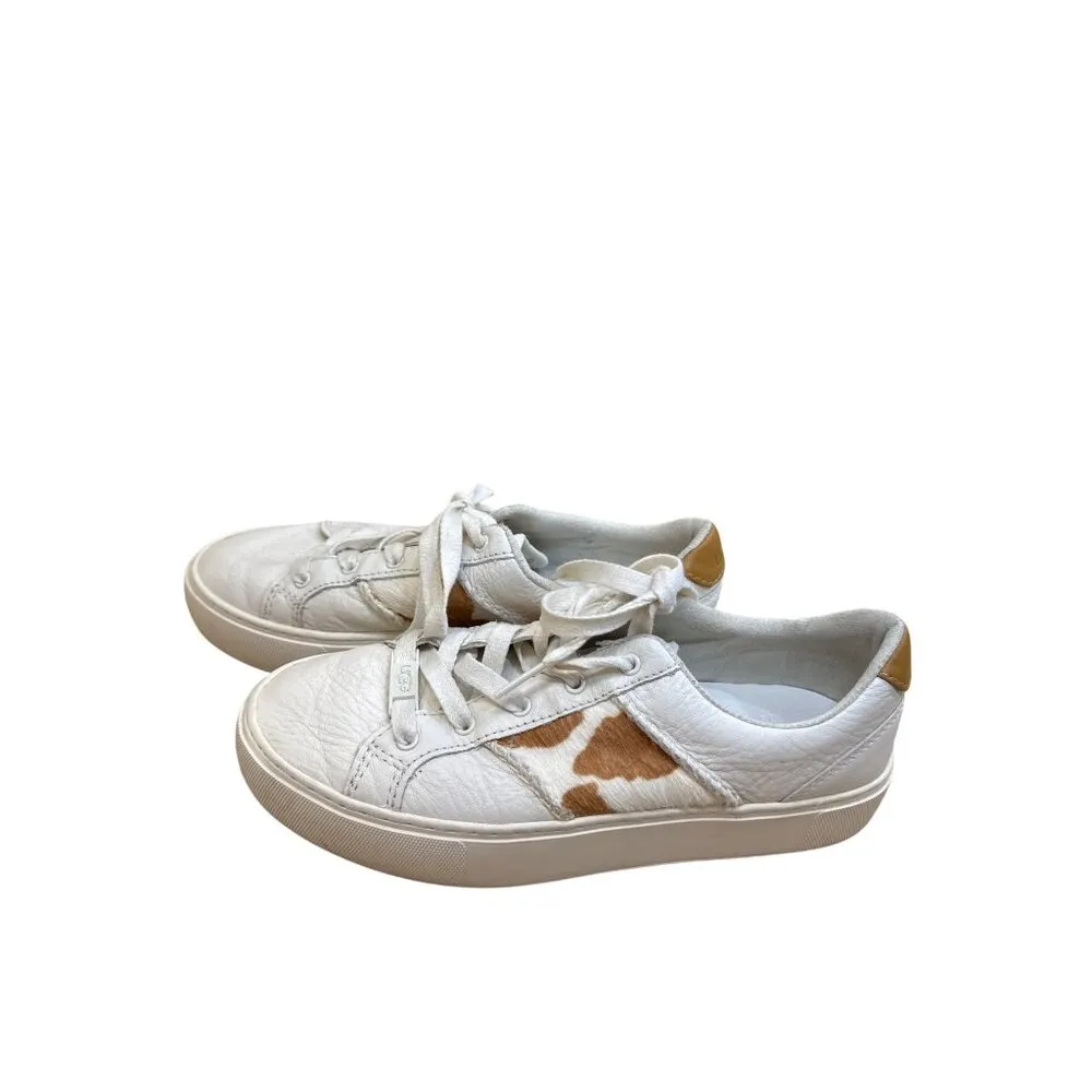 Ugg Womens White Brown Leopard Print Sneakers shoes Size 6 SKU8138 - Image 4