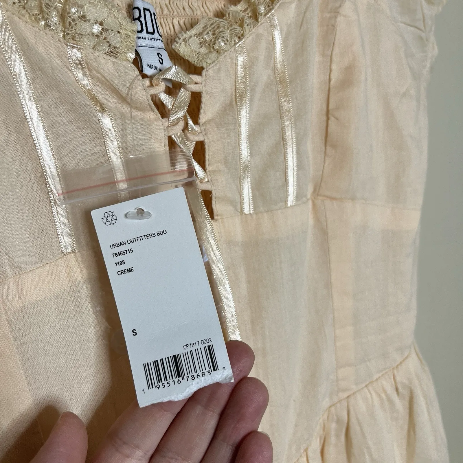 Women's Romper Playsuit Fairy Milkmaid Cottage Core Whimsigoth Lace S UO BCG - Image 7