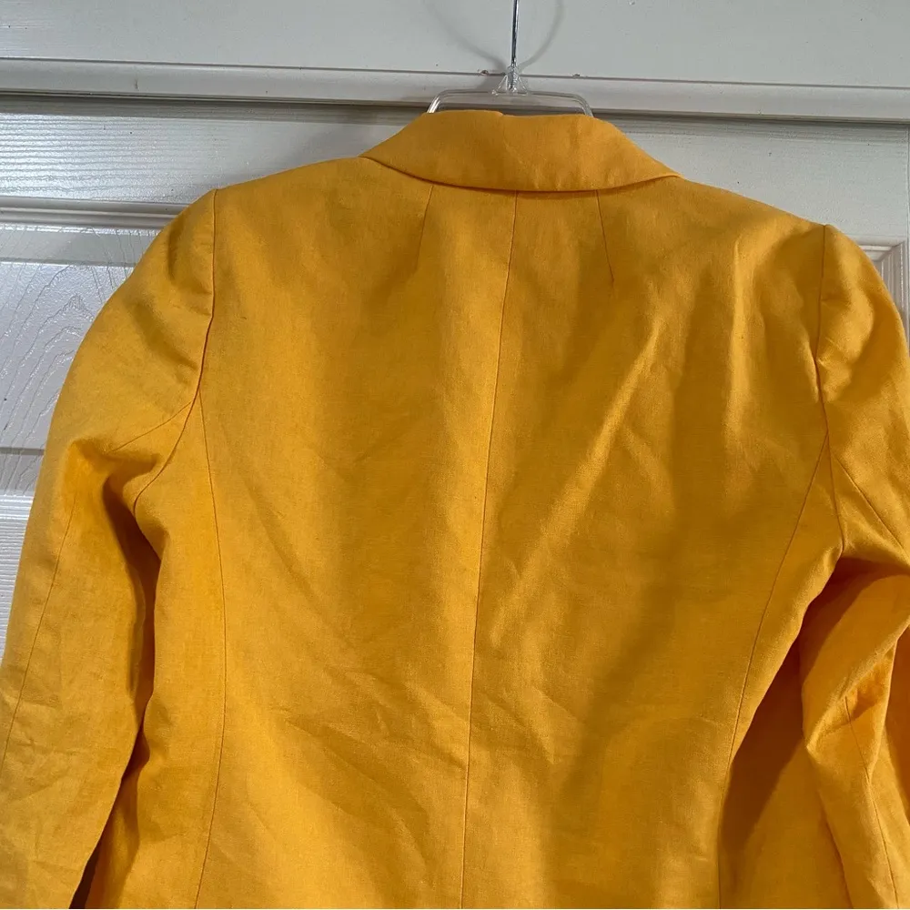 J. CREW Factory Women's size 6 Marigold Linen Cotton Blend Holland Blazer Jacket - Image 8