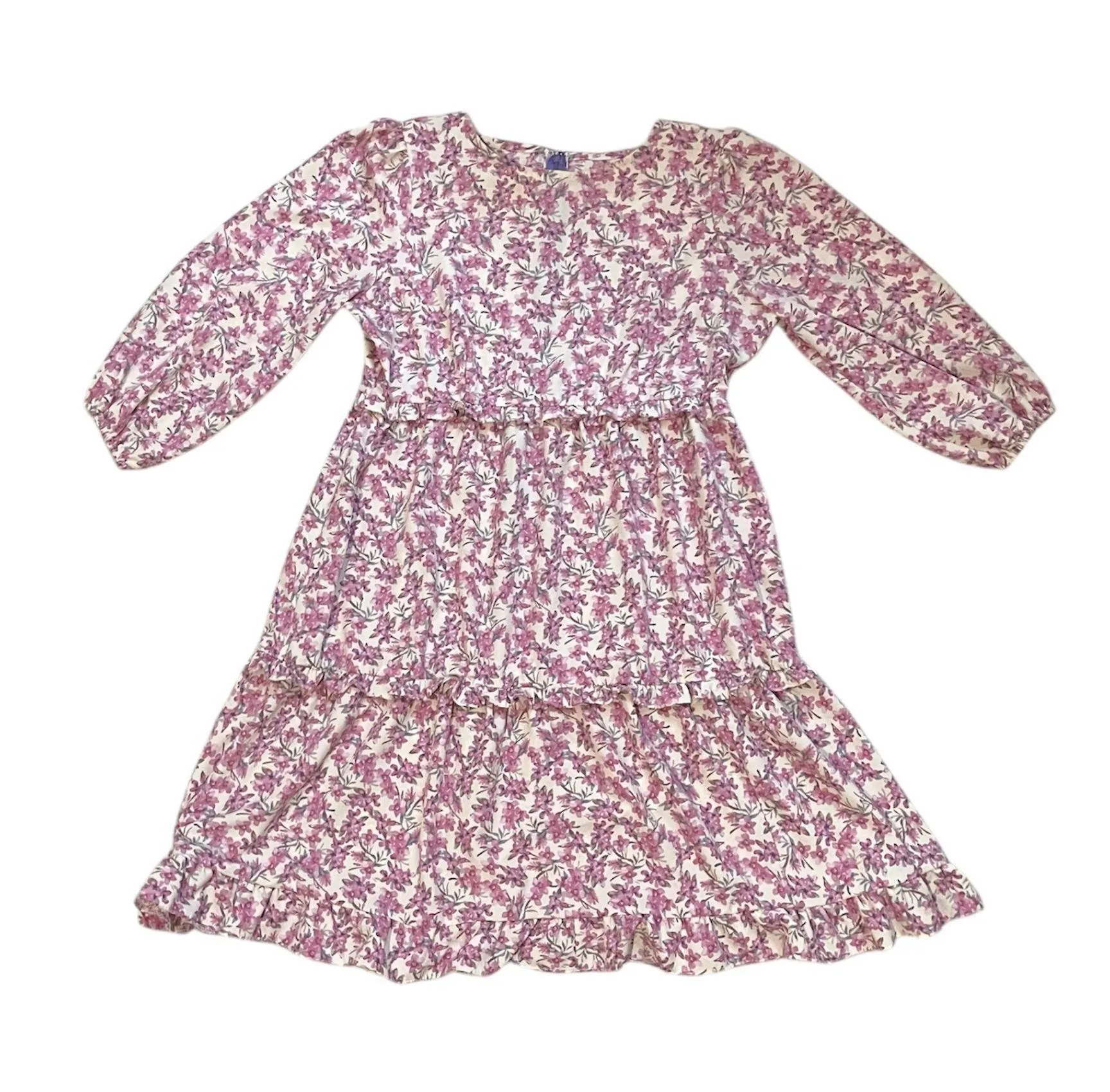 Women’s handmade spring floral print midi Dress Multi Size L - Image 3