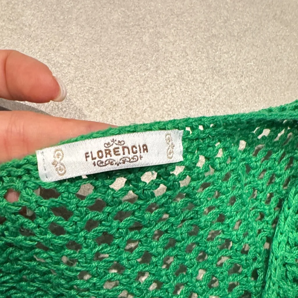 Florencia 100% cotton Green Knit Women's Sweater like new Size undefined - Image 5