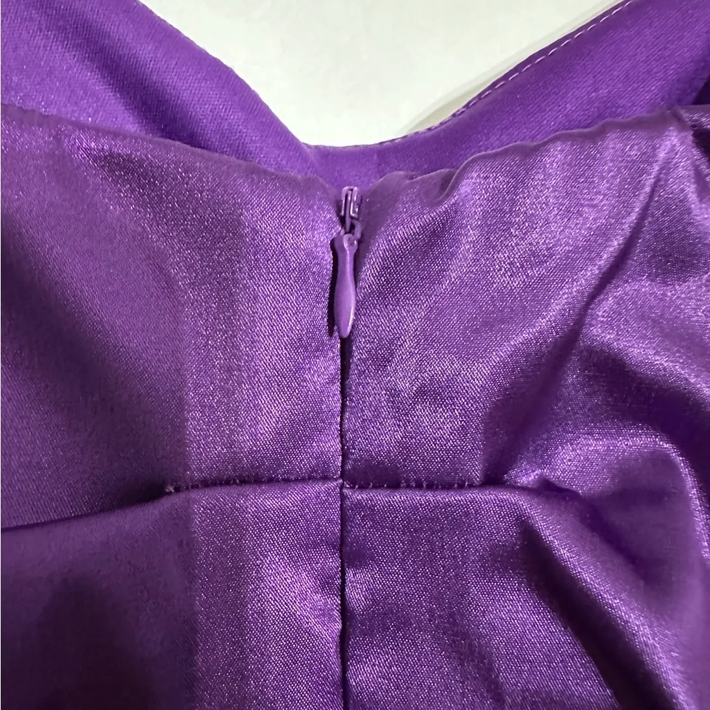 B. Darlin Purple Mini Cocktail Party Dress with Bow Detail Y2K Juniors Size 5/6 - Image 3