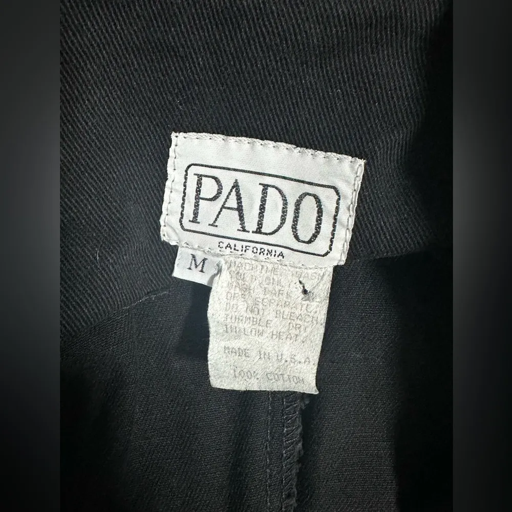 Vintage Black PADO Gem Rhinestone 80s 100% Cotton Oversized Womens Blazer Jacket Size M - Image 3