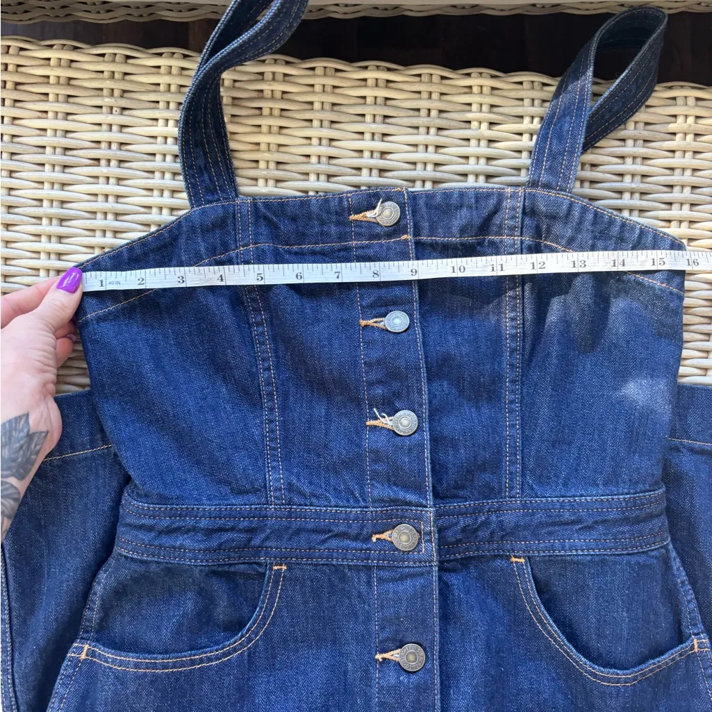 Levi’s Denim Button Front Dress small layered staple westerncore flattering - Image 8