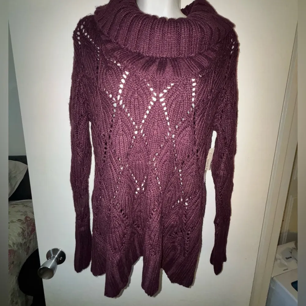 ANA A NEW APPEAL Women’s NWTS Eggplant chunky turtleneck Sweater knit - Image 8