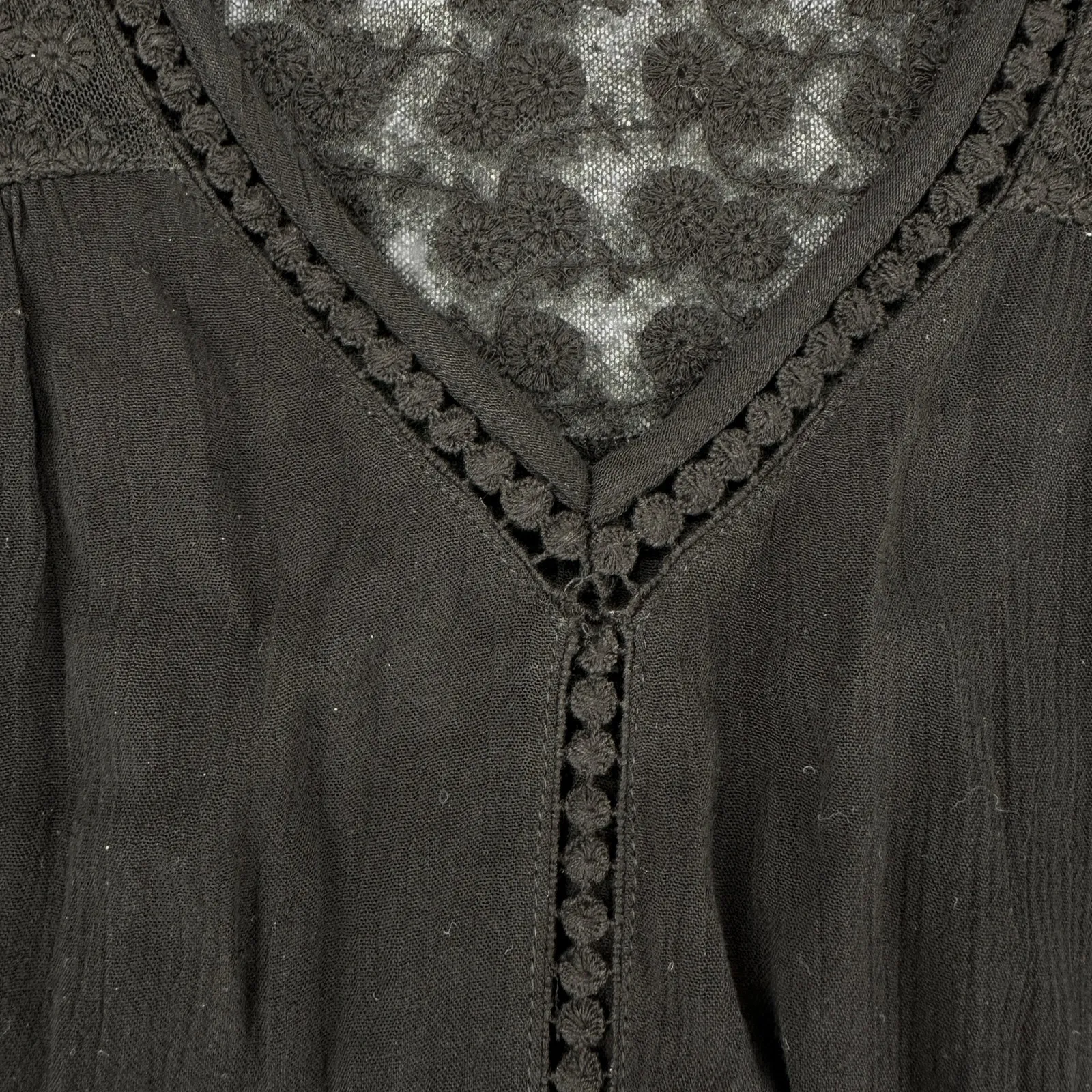 John Paul Richard Black Sheer Top Witchy Goth Whimsygoth Dark Boho Medium - Image 6