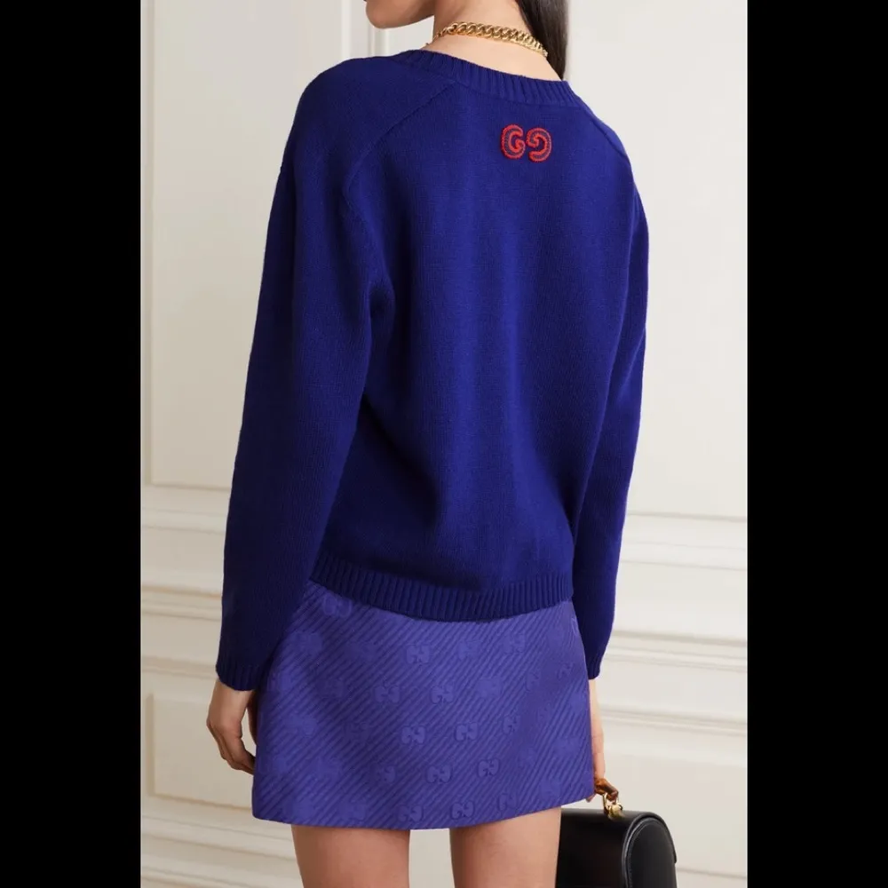 GUCCI Appliquéd cable-knit wool cardigan size L - Image 2