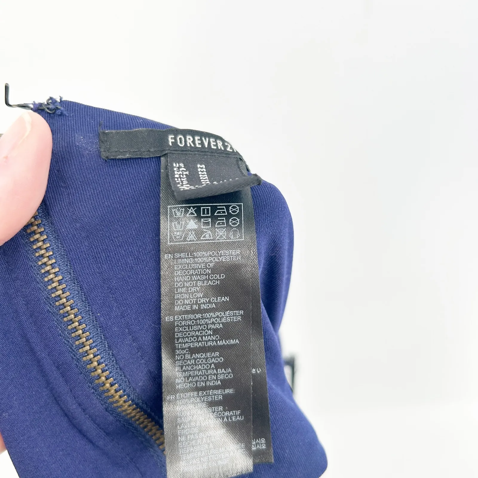 Forever 21 Womens Y2K Vintage Sequin Beaded Butterfly Going Out Top Size M Navy - Image 7