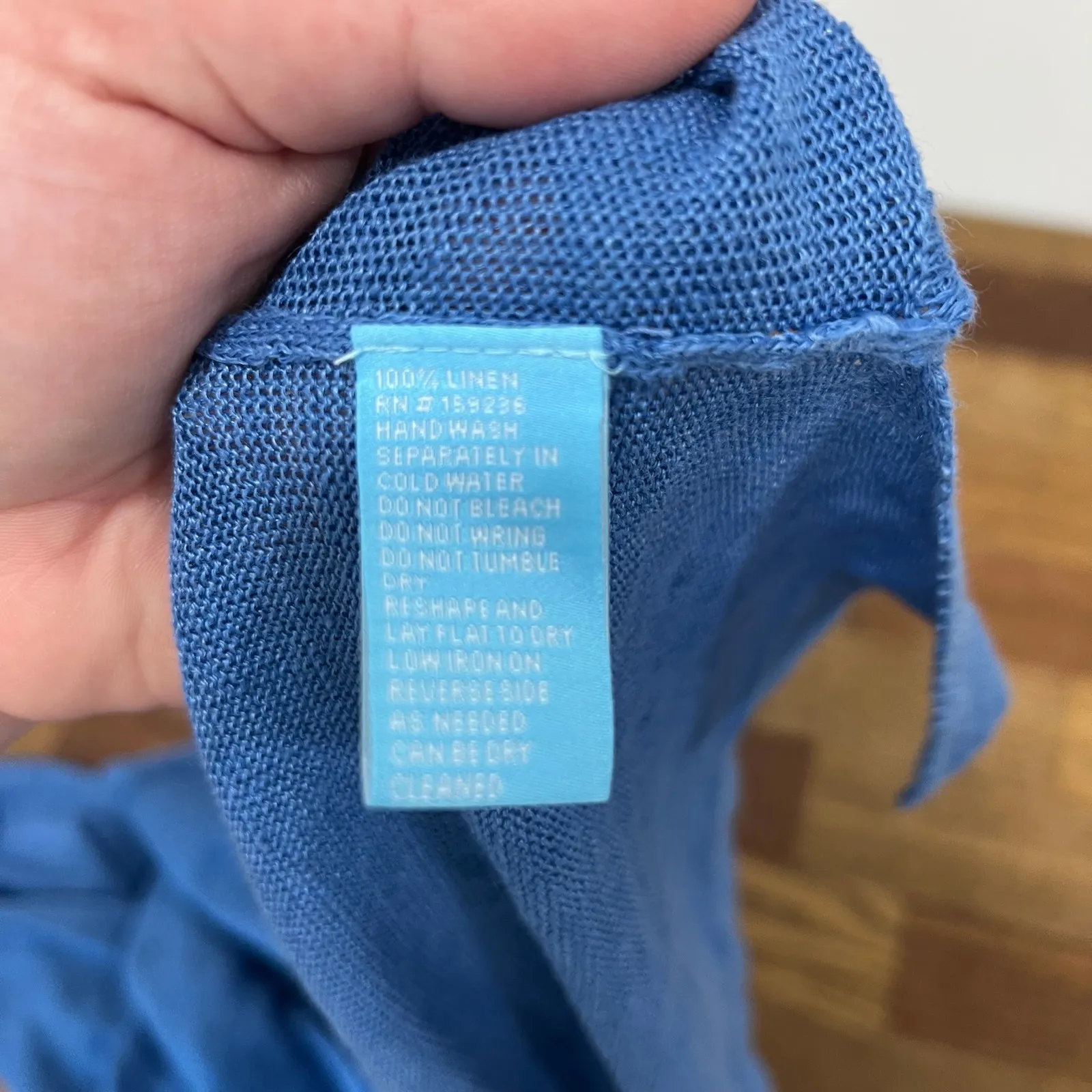 J Mclaughlin‎ Alva Sweater XS NWT SOLD AS IS Blue Solid Knit 3/4 Sleeve Linen - Image 8