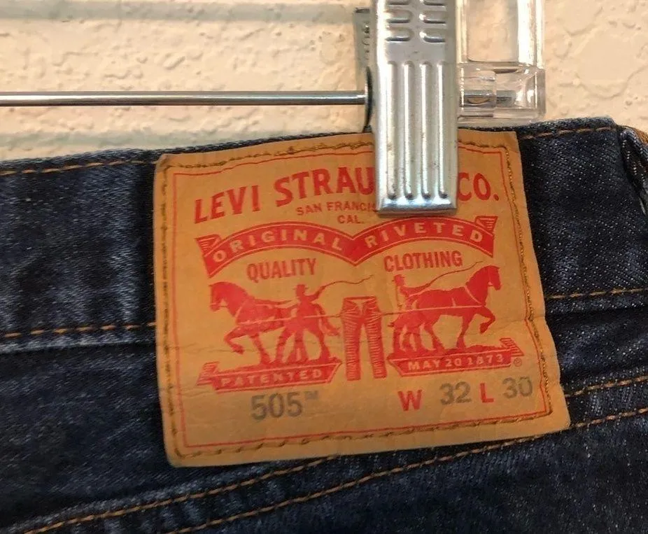 Cut Off Distressed Denim Shorts 505 W32 Blue Size 32 - Image 4