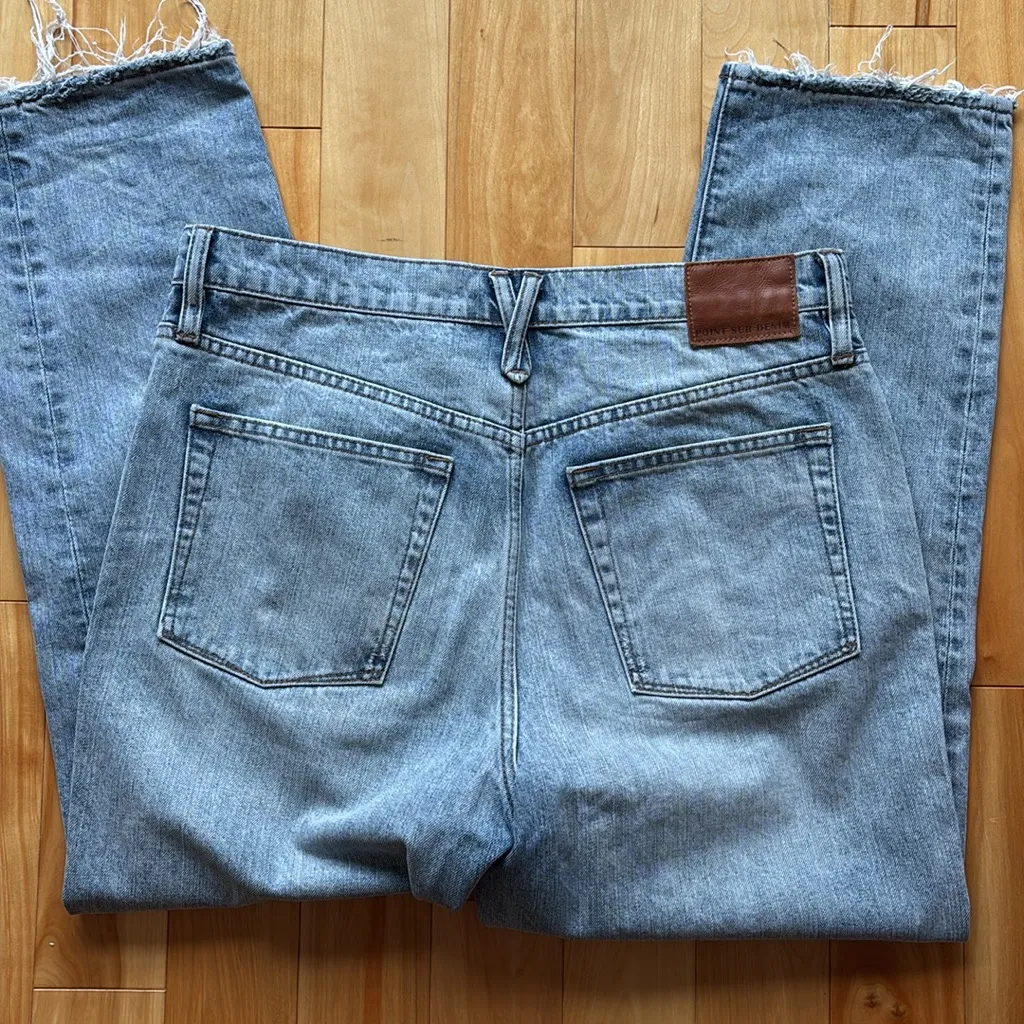 J Crew point sur distressed button fly light wash denim straight leg jeans - Image 6