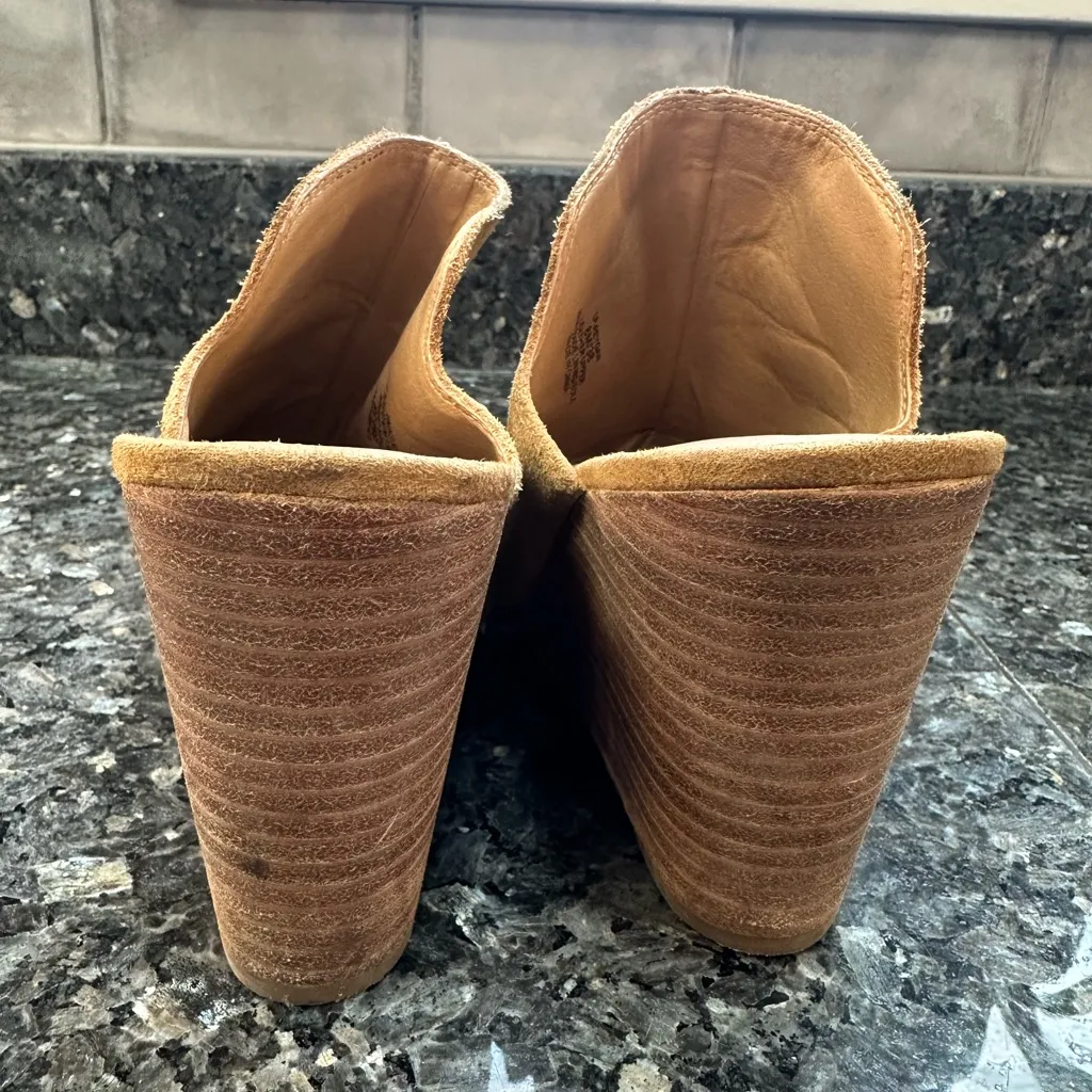 Lucky Brand Women's Size 8 Reygan Brown Suede Wedge Sandals - Image 4