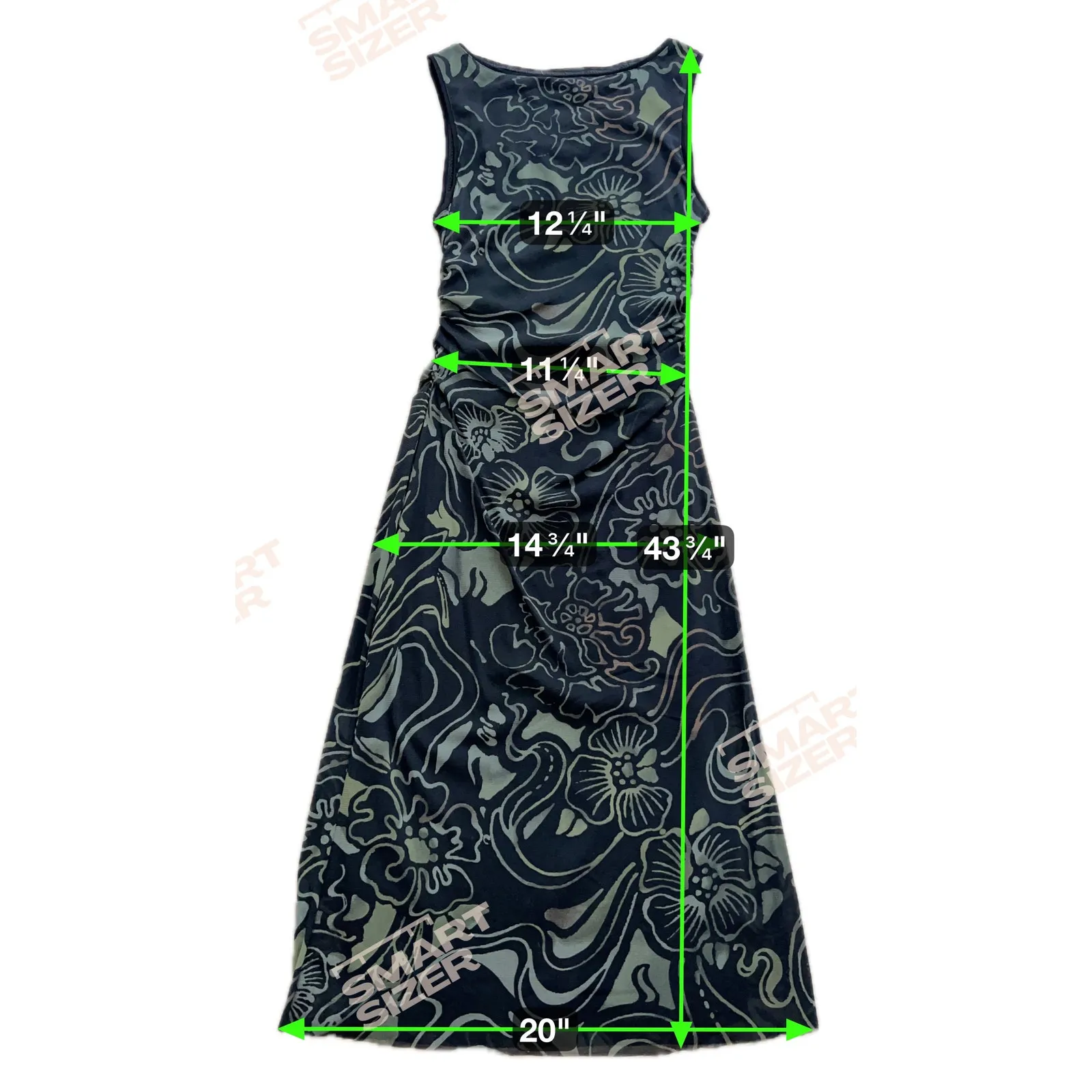 Kay Unger 100% Nylon Sheath Bodycon Green Black Printed Dress XL High Neck - Image 3