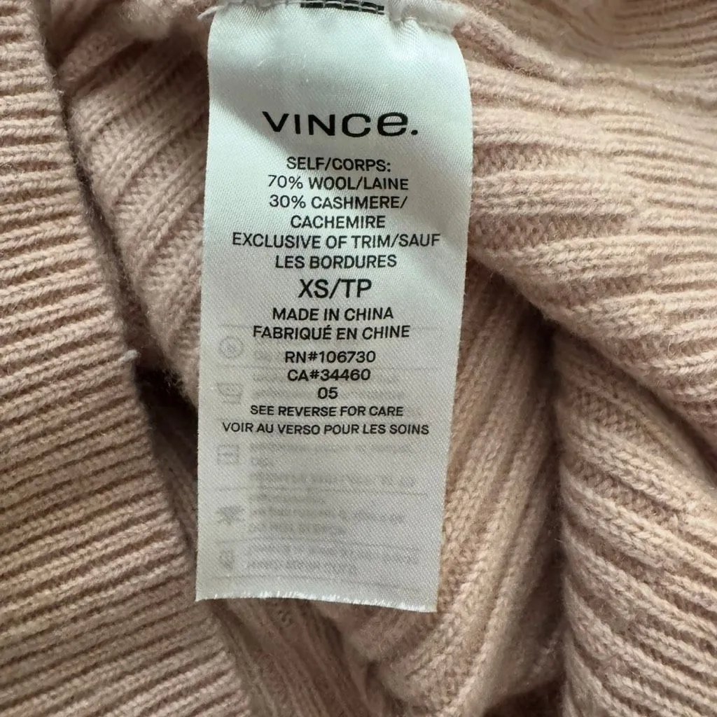 Vince Wool Cashmere Ribbed V-Neck Sweater XS - Image 5
