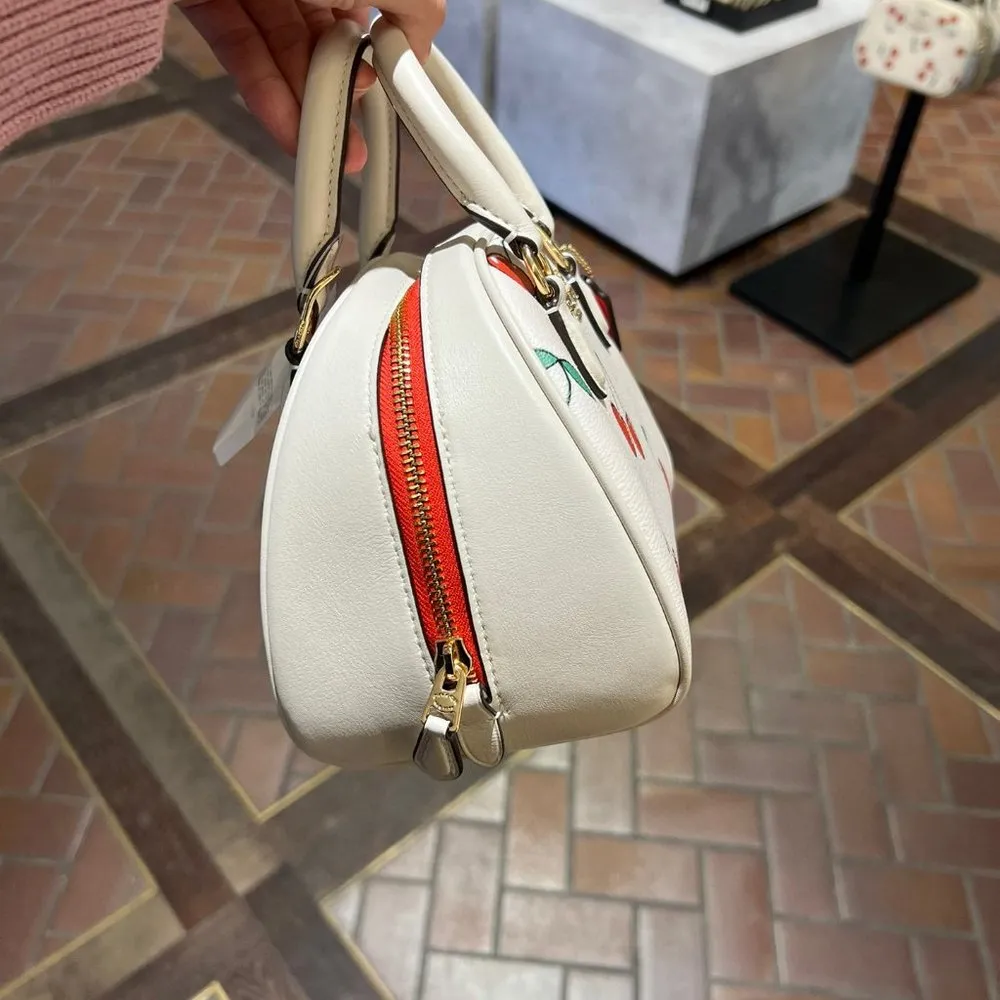 coach Sydney Satchel With Heart Cherry Print CF421 - Image 2