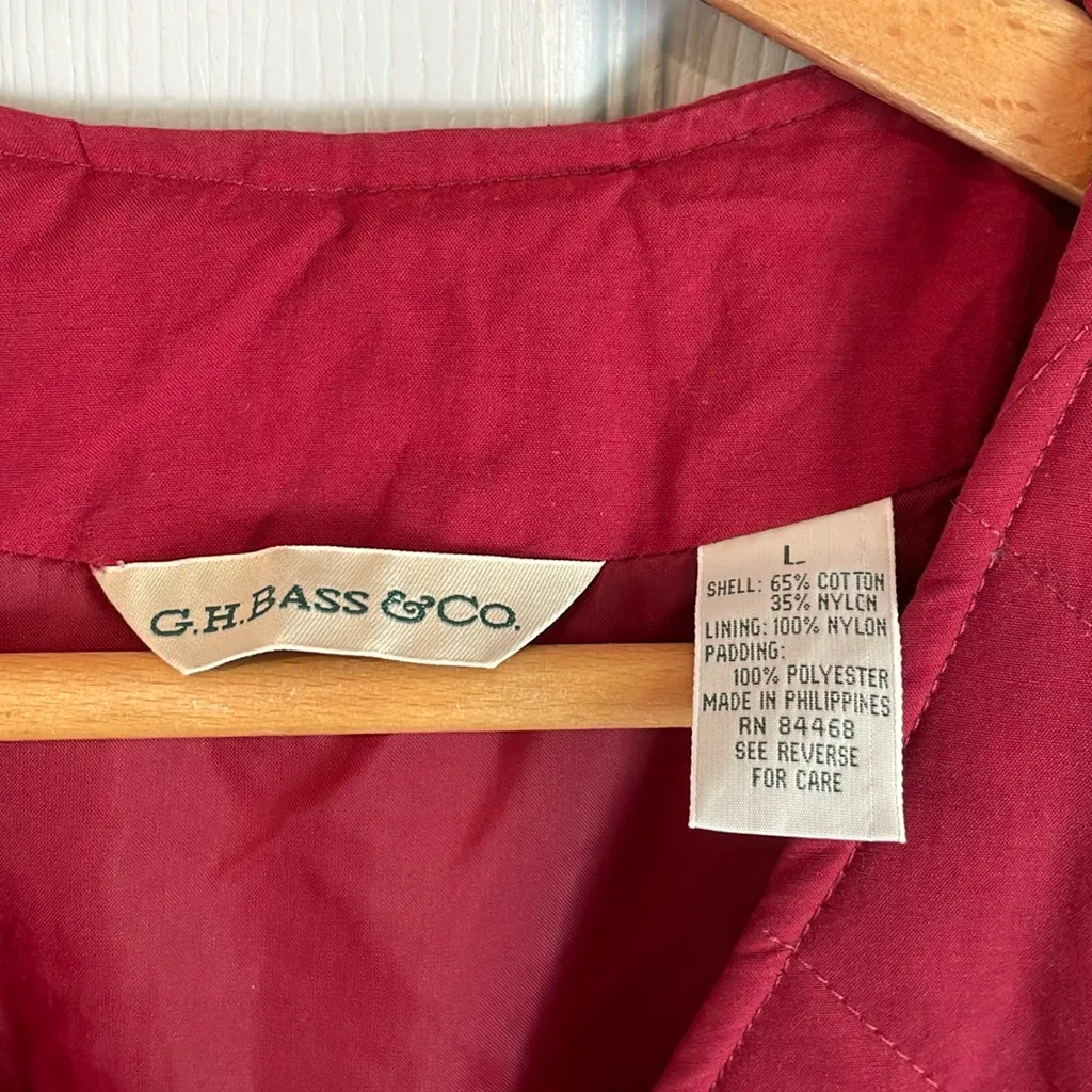 G.H. Bass & Co Women’s L Dark Red Cotton Pocket Front V - Image 3