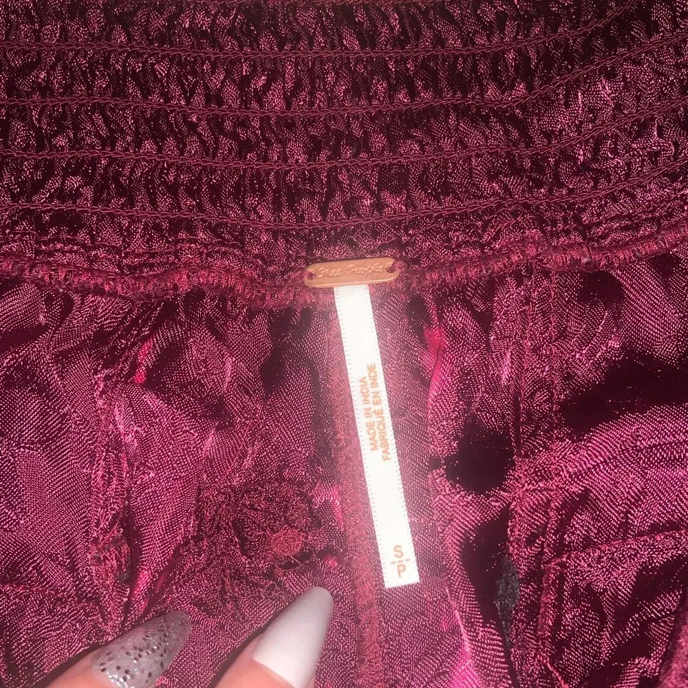 Free people boho acid high waisted satin embroidered tie dye shorts fall casual - Image 6