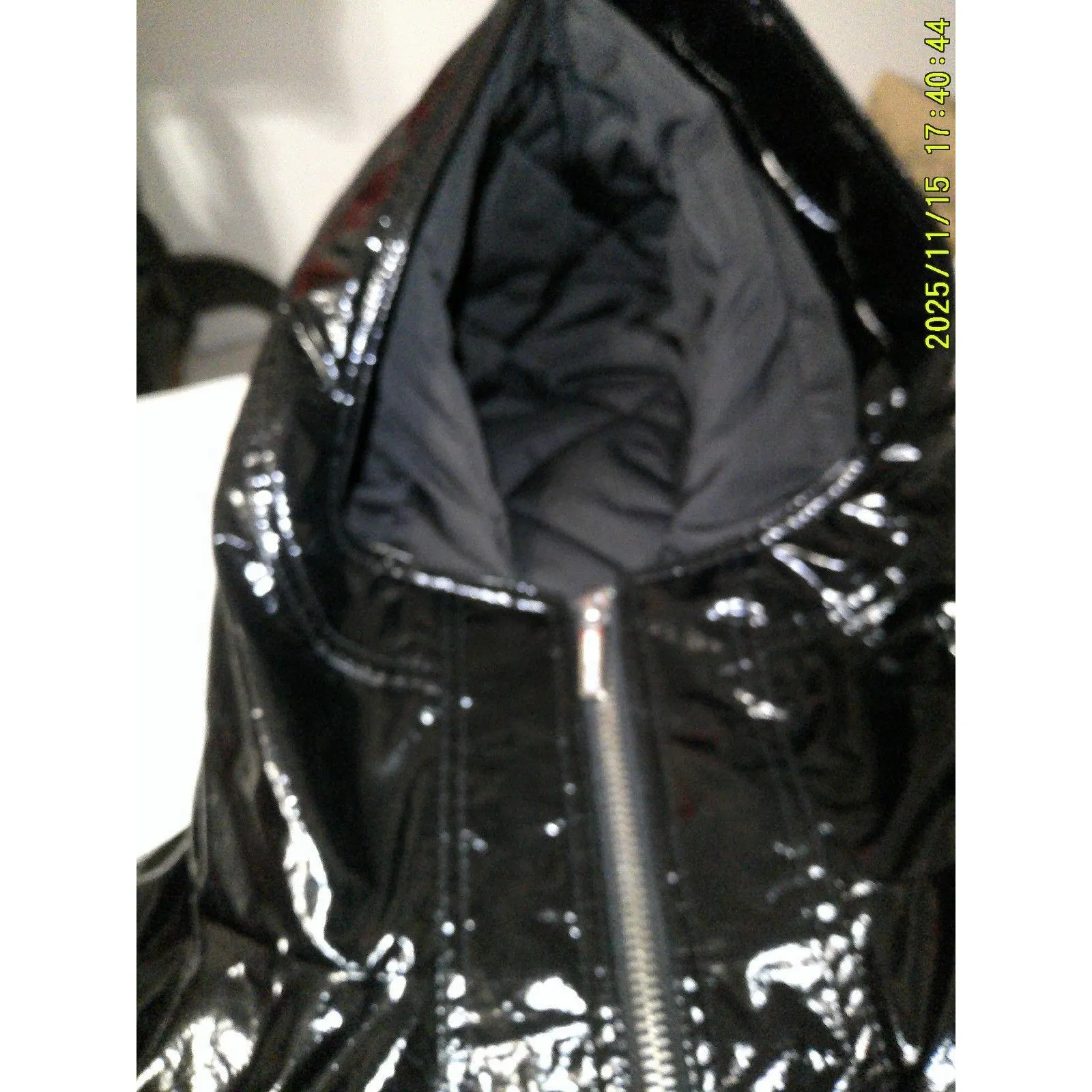 New NWT $595 Jane Post Double Jacket Light Slicker Coat Quilted Removable XS Bla Black - Image 9