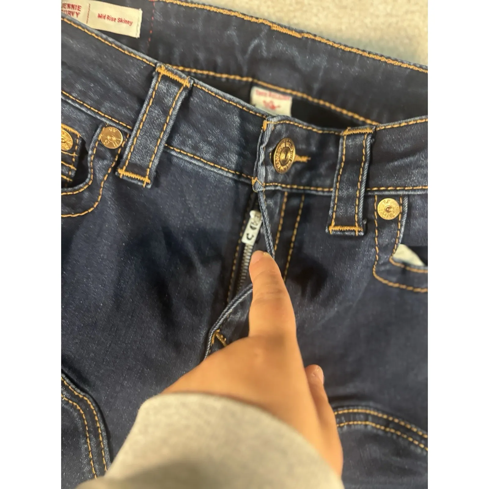 true religion jennie‎ curvy mid rise skinny 27 - Image 5