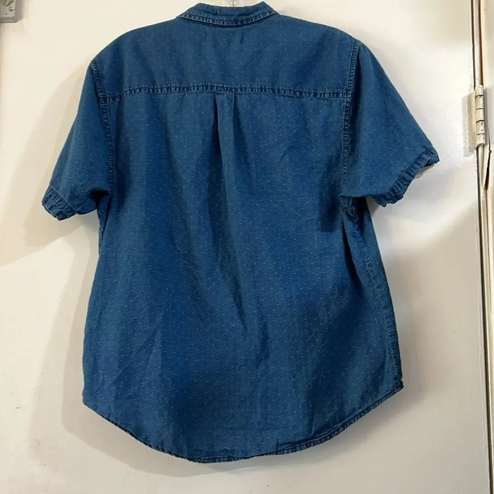 Madewell Denim Chronicle Button-Down Short Sleeve Shirt Oversized Boxy Textured - Image 5