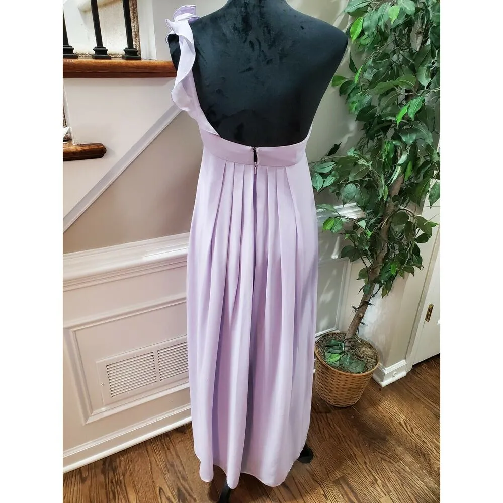 Wtoo by Watters Women Purple Polyester One Shoulder Off Long Maxi Dress Size 6 - Image 8