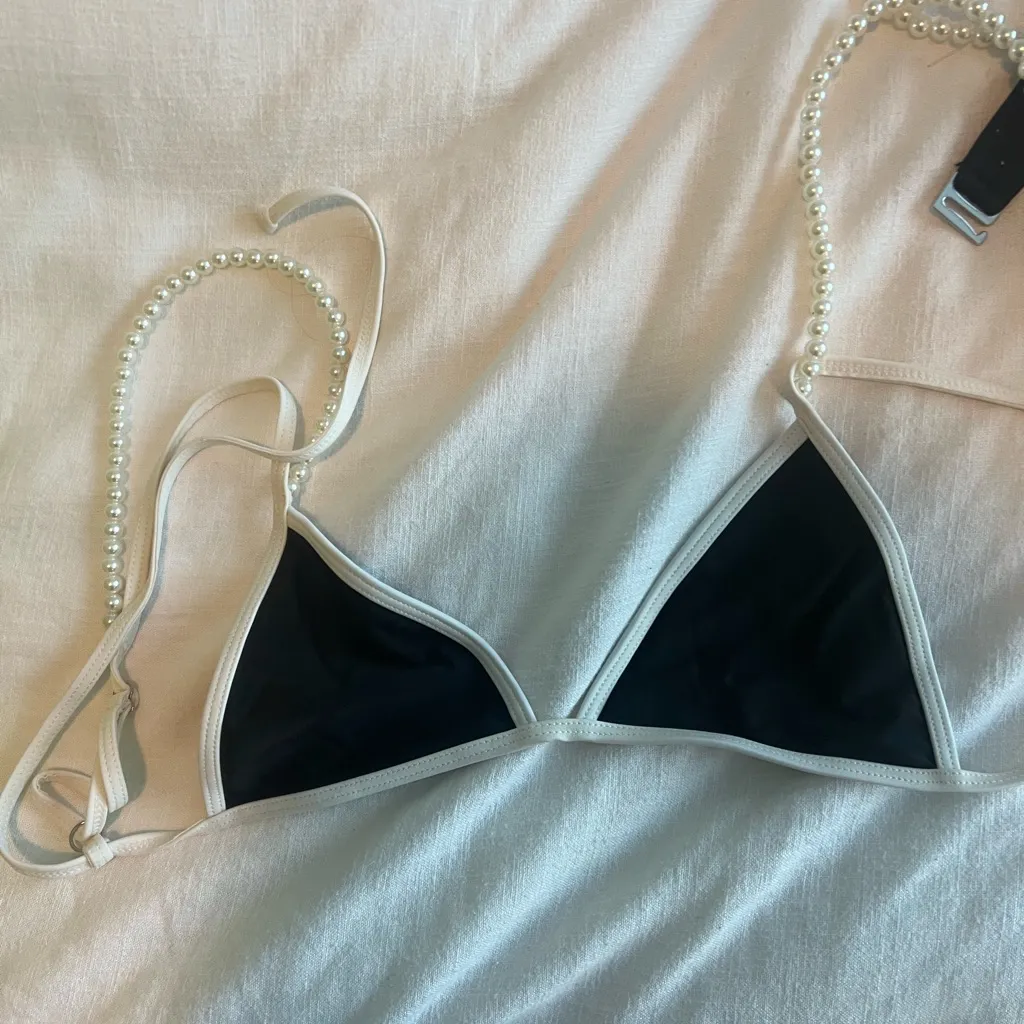 Camila Coelho Black and White Bikini top - Image 2