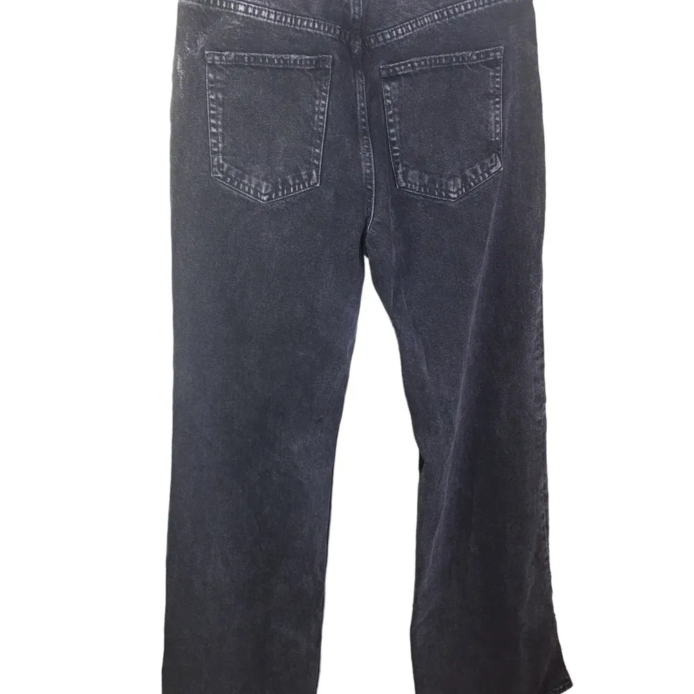 Free People Jeans High Rise Slit Hem Straight Leg in Rockin Black Size 28 - Image 5