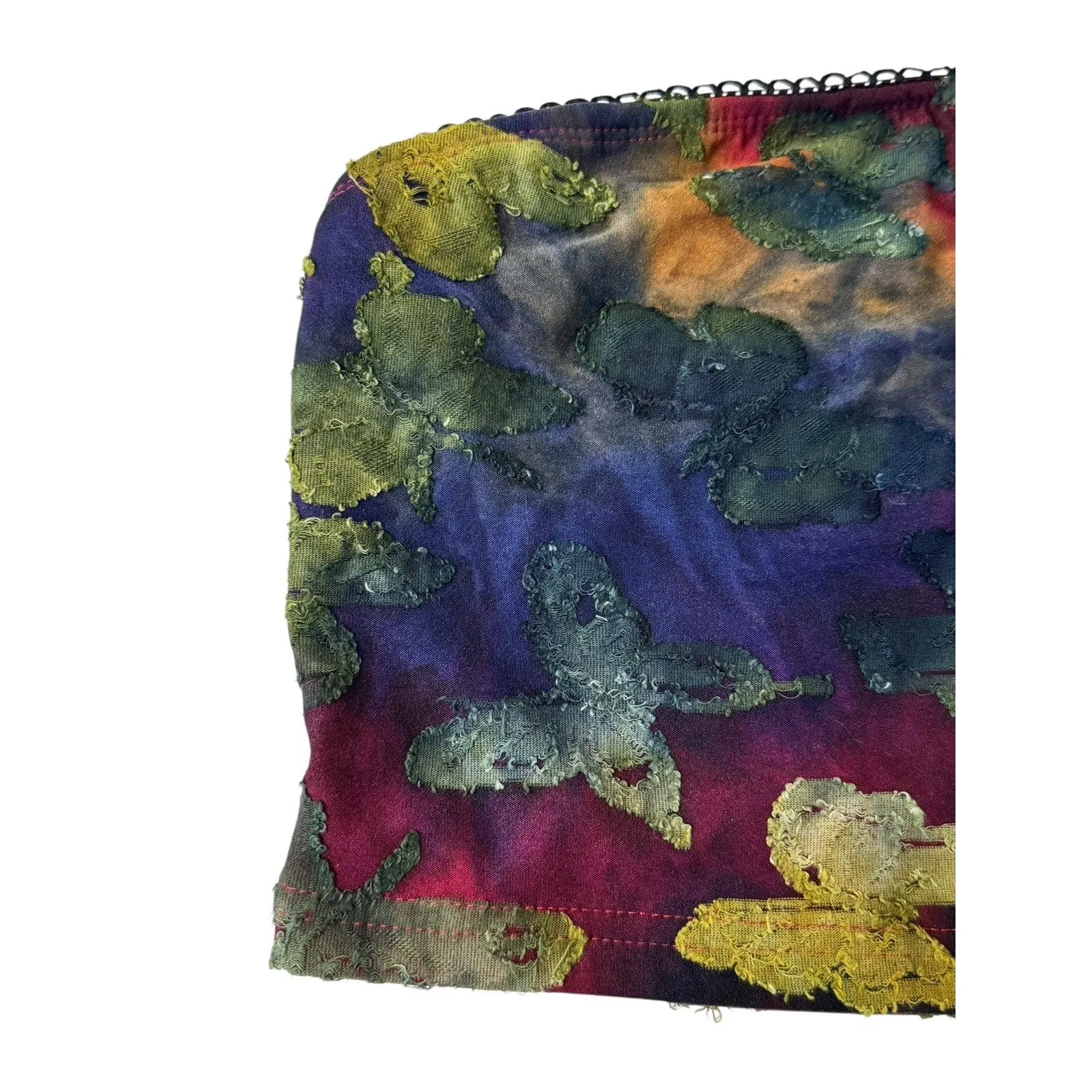 Y2K Fairy Tie Dye Butterfly Textured Tube Crop Top Strapless Festival Goth S/M Size undefined - Image 3