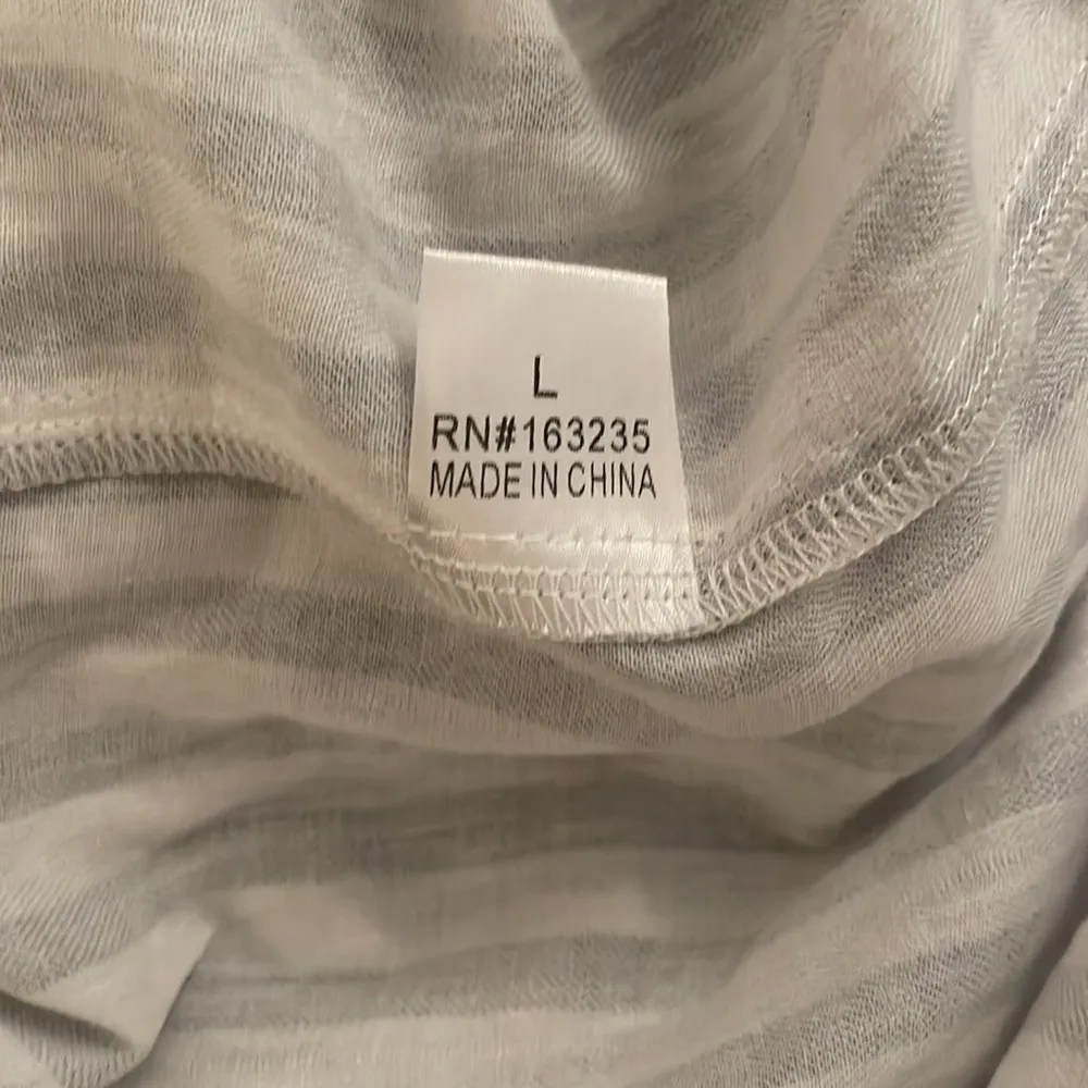 Edit by Nine Oversized Striped Button Down Shirt Large White - Image 5