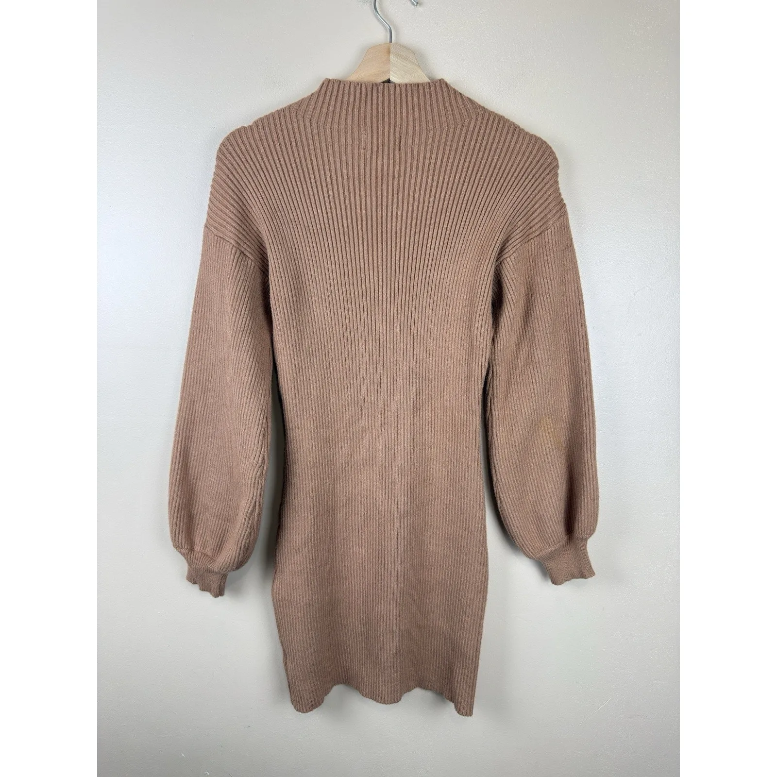 Vici Sweater Dress Women’s Tan Oversize Balloon Sleeve Size XS - Image 6