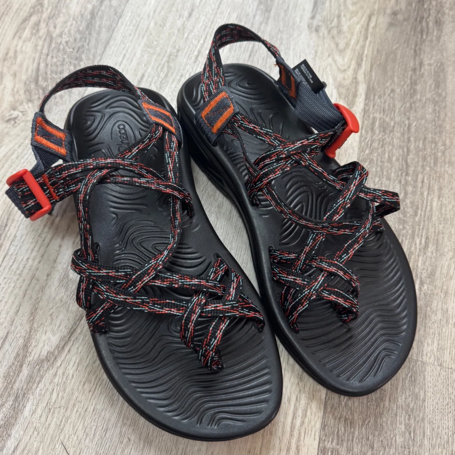Chaco Womens ZVOLV X2 SIZE 10 Bristle Cherry Black Orange Strappy Sandals Size 7 - Image 2