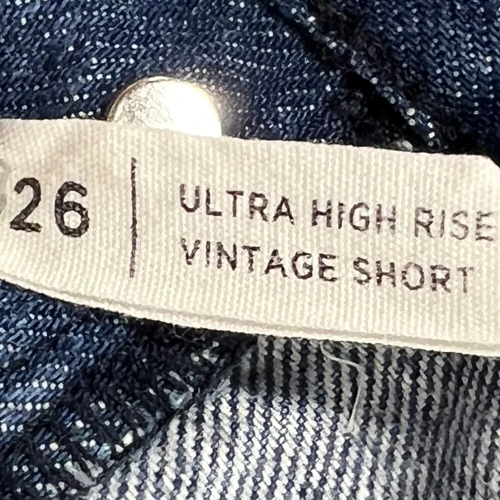 Pacsun High Rise Vintage Jean Shorts Womens Sz 26" Bleach Dye Raw Hem Boho Jorts - Image 3