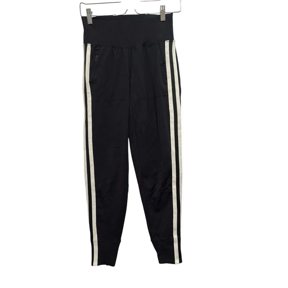 Athleta Pants Womens Black White Athletic Nice Side Stripe‎ Jogger XXS - Image 2