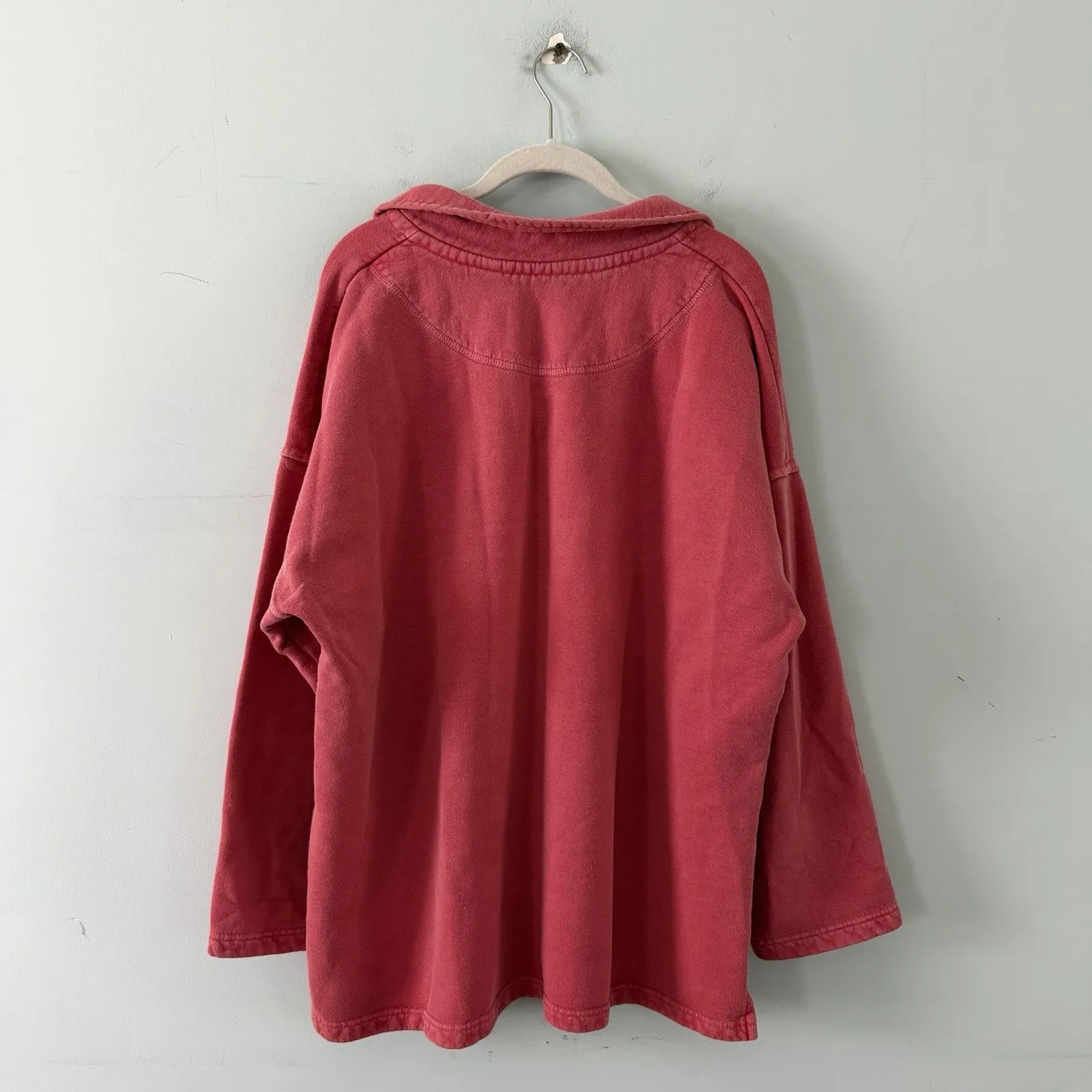 Sloppy Joe Jackie Harris Collar 02 Red Wash Organic Cotton Rugby Sweatshirt - Image 3