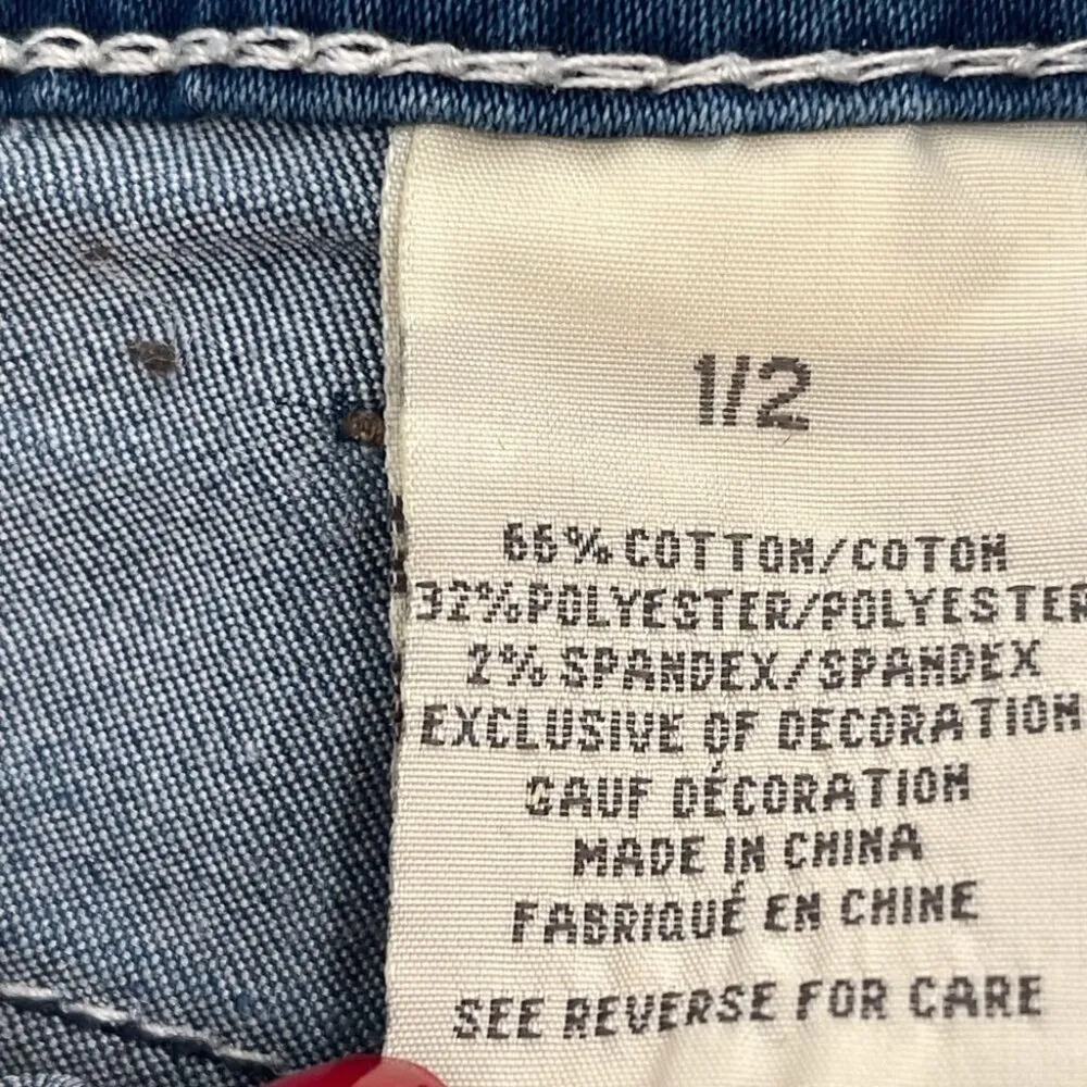 Y2K 2000s Hydraulic Bailey Low Rise Denim Jean Shorts Rhinestones Medium Wash - Image 7