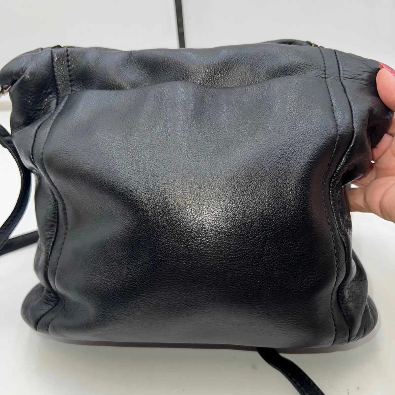 Brighton Black Leather Beaded Crossbody Bag Heart Charm Designer Purse - Image 8