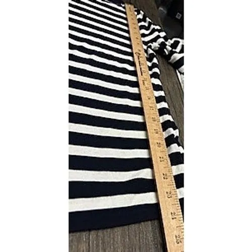 Lauren Ralph Lauren L Navy White Stripe Cotton‎ Top Nautical Coastal Preppy Chic - Image 6