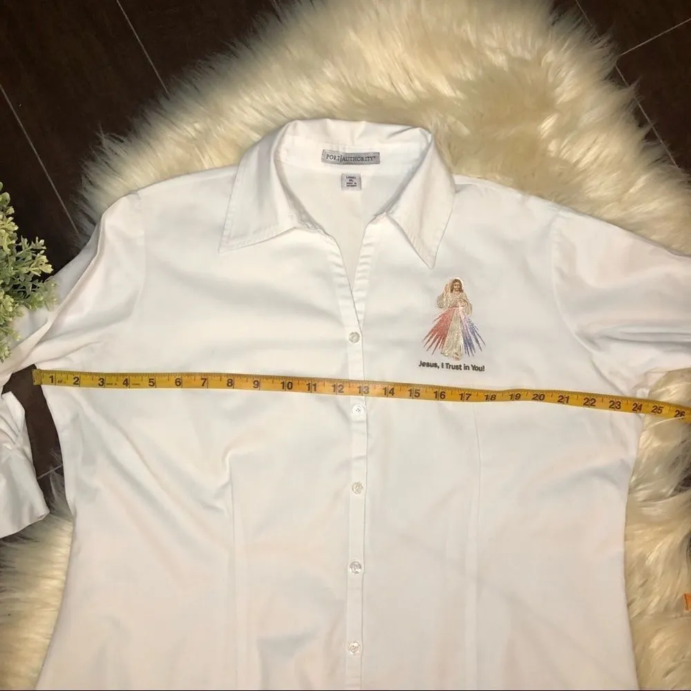 Port Authority  white 3/4 sleeve button down XL - Image 7