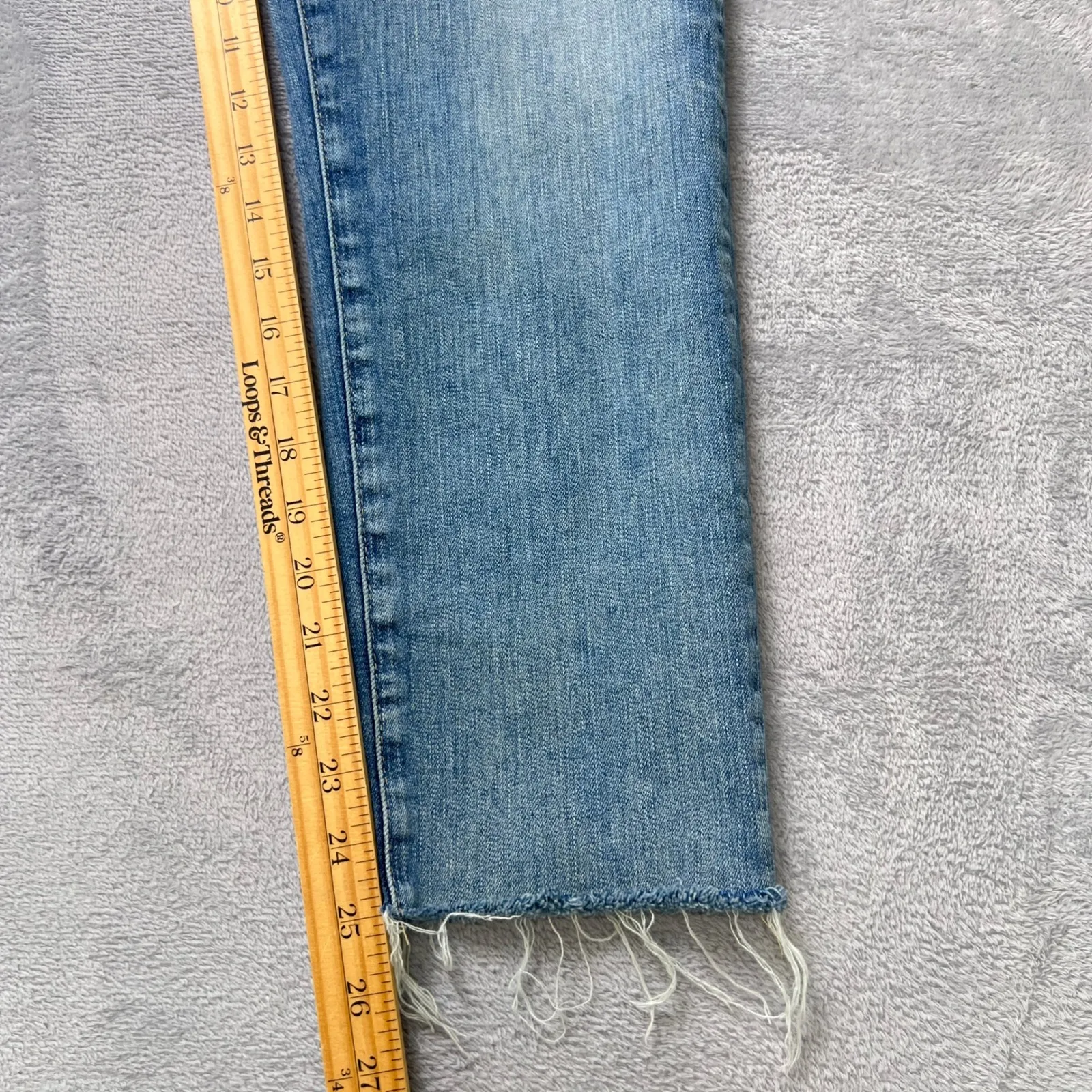AG Adriano Goldschmied Prima Ankle Jeans Womens 31R Slim Straight Raw Hem ‎ Blue - Image 8