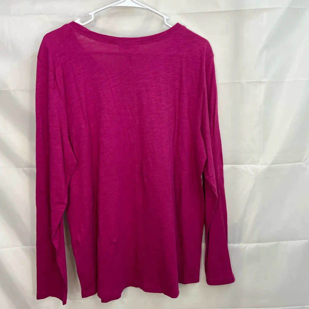 NWOT Style & Co women’s dark pink scoop neck‎ long sleeve casual tshirt top XL - Image 7