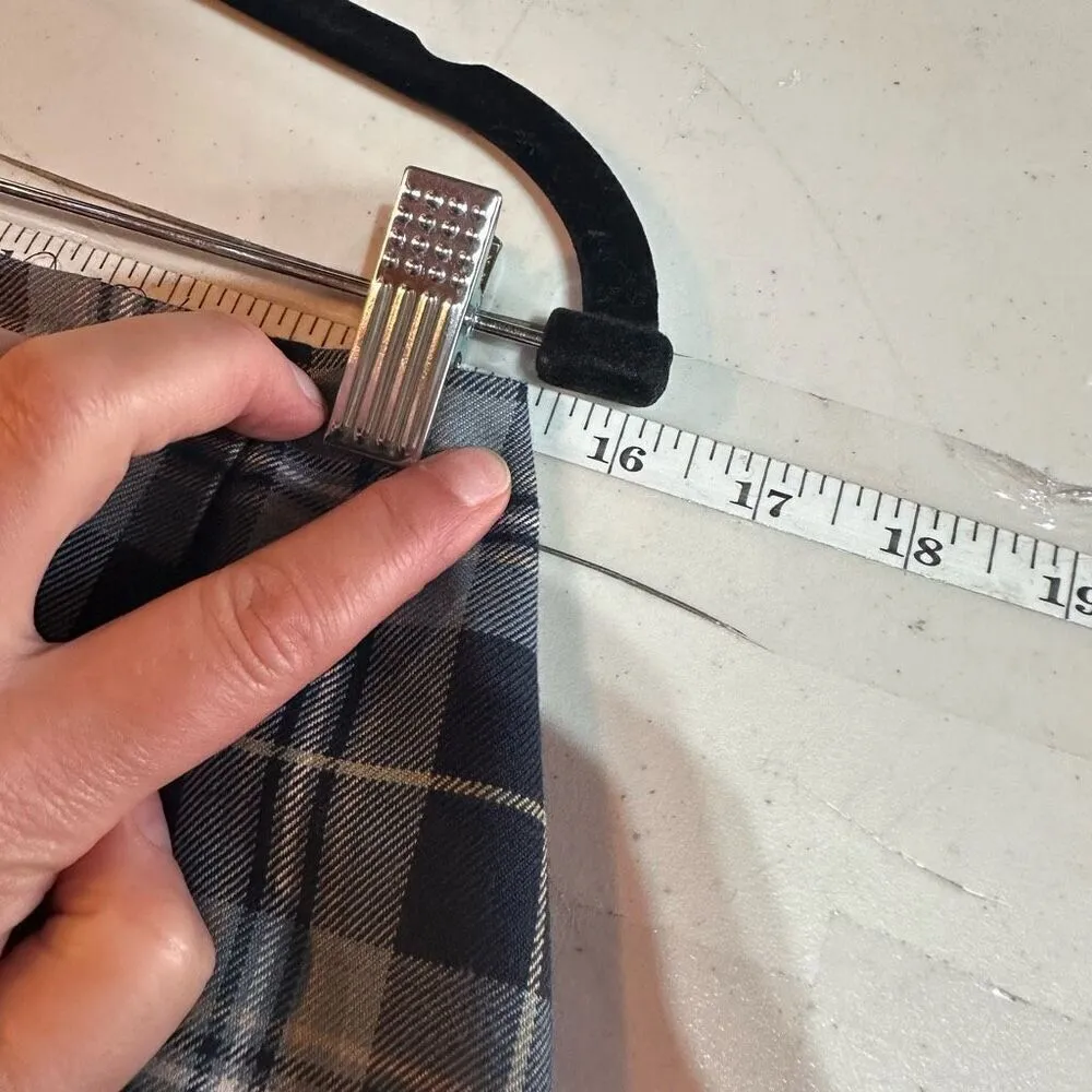 Vintage Andrea Viccaro Blue Plaid Wool Blend Wrap Skirt Size‎ 12 Preppy Oxford - Image 5