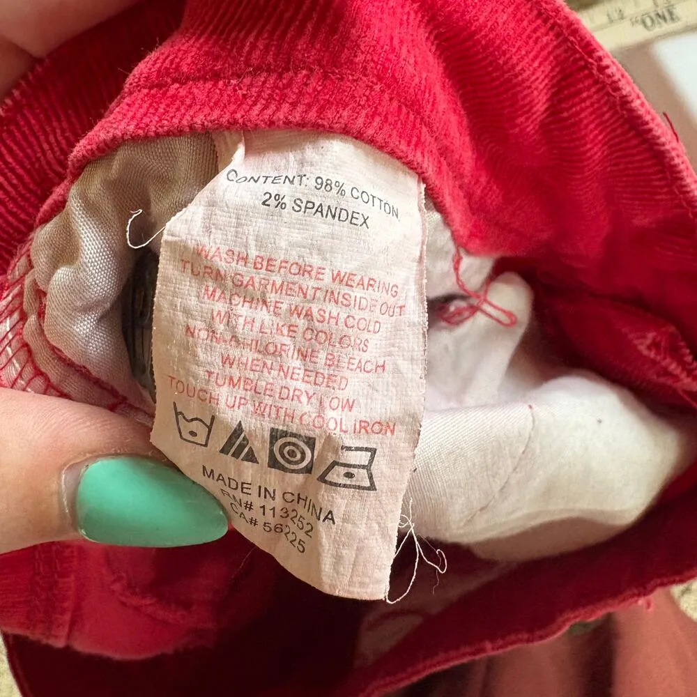 Vtg Y2K Apple Bottom Jeans Low Rise Red Corduroy Skinny Hot Pants Size 7/8 - Image 13