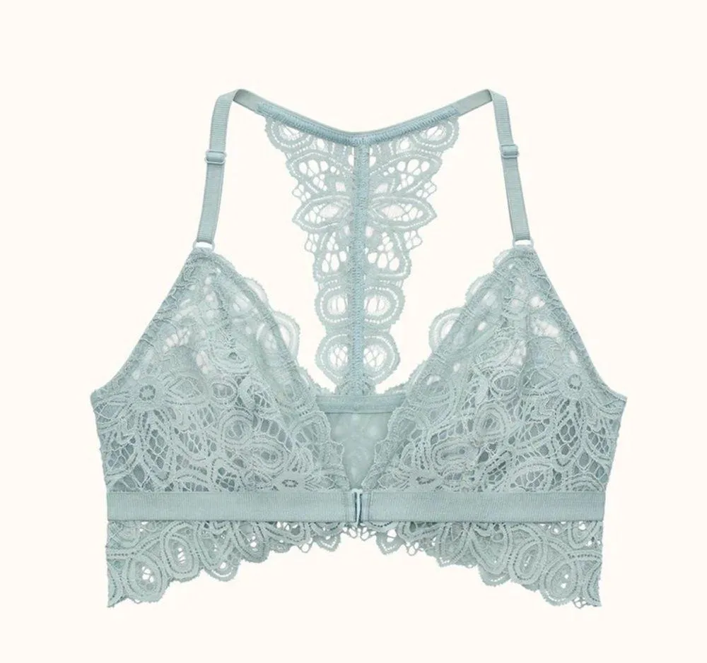 ThirdLove Boho Lace Unpadded Bralette Bra Front Closure Racerback Women's XLarge - Image 16